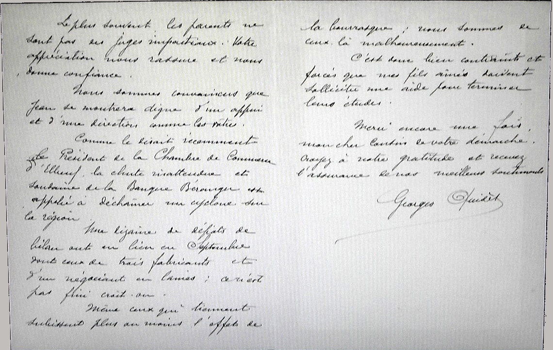 lettre à Jacques BARDOUX